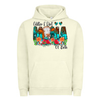 Pigment Pistachio Glitter Dirt Mama Of Both Cow Flowers Urban Hoodie - CowCowDesign