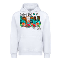 White Glitter Dirt Mama Of Both Cow Flowers Urban Hoodie - CowCowDesign