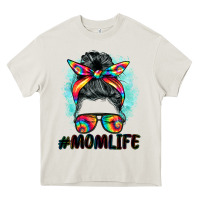 Tie Dye Momlife Messy Bun Heavy Core Tee | Teevron