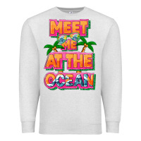 Oatmeal Heather Meet me at the ocean Summer Premium Sweatshirt - NancyCooperArtShop