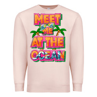 Pale Pink Meet me at the ocean Summer Premium Sweatshirt - NancyCooperArtShop