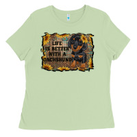 Matcha life is better with a dachshund Ladies Tee - RanaPortraitStore