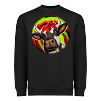 Black Christmas Cow Heavyweight Sweatshirt - Jasminsmagicworld