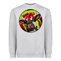Heather Grey Christmas Cow Heavyweight Sweatshirt - Jasminsmagicworld