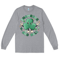 Heather Grey shamrock and roll Long Sleeve Tee - MaliasSmallBusiness