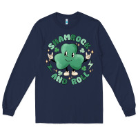 Navy shamrock and roll Long Sleeve Tee - MaliasSmallBusiness