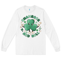 White shamrock and roll Long Sleeve Tee - MaliasSmallBusiness