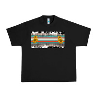 Black western cowhide serape sunflower mama license plate Urban Heavy Tee - BarkalooDesign