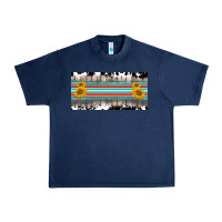 Navy western cowhide serape sunflower mama license plate Urban Heavy Tee - BarkalooDesign