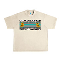 Sandshell western cowhide serape sunflower mama license plate Urban Heavy Tee - BarkalooDesign
