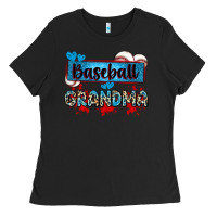 Black baseball grandma with leopard Ladies Tee - Zillion Design Studio