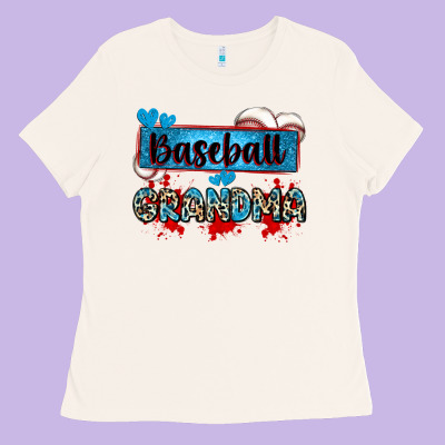 Baseball Grandma With Leopard Ladies Tee Designed By Zillion Design Studio