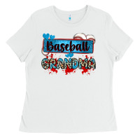White baseball grandma with leopard Ladies Tee - Zillion Design Studio