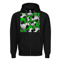 Black soccer hearts seamless pattern Zipper Hoodie - BundleAndBundleShop