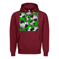 Burgundy soccer hearts seamless pattern Zipper Hoodie - BundleAndBundleShop