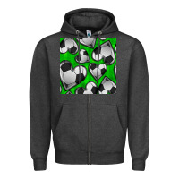 Charcoal Heather soccer hearts seamless pattern Zipper Hoodie - BundleAndBundleShop