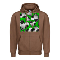 Chestnut soccer hearts seamless pattern Zipper Hoodie - BundleAndBundleShop