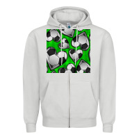 Dove Grey soccer hearts seamless pattern Zipper Hoodie - BundleAndBundleShop
