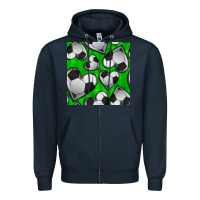 Navy soccer hearts seamless pattern Zipper Hoodie - BundleAndBundleShop