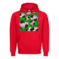Red soccer hearts seamless pattern Zipper Hoodie - BundleAndBundleShop