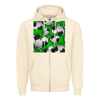 Sandshell soccer hearts seamless pattern Zipper Hoodie - BundleAndBundleShop