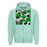 Seafoam soccer hearts seamless pattern Zipper Hoodie - BundleAndBundleShop