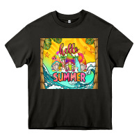 Asphalt hello summer gnomes Heavy Core Tee - Zillion Design Studio