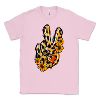 Bubblegum Pink Leopard Sunflower Peace Sign Classic Tee - Jasminsmagicworld