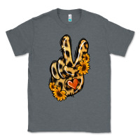 Charcoal Heather Leopard Sunflower Peace Sign Classic Tee - Jasminsmagicworld