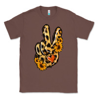 Chestnut Leopard Sunflower Peace Sign Classic Tee - Jasminsmagicworld
