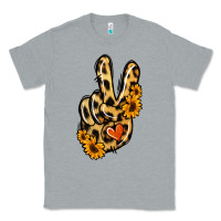 Heather Grey Leopard Sunflower Peace Sign Classic Tee - Jasminsmagicworld