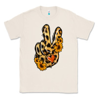 Natural Leopard Sunflower Peace Sign Classic Tee - Jasminsmagicworld