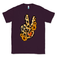 Plum Leopard Sunflower Peace Sign Classic Tee - Jasminsmagicworld