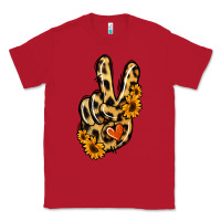 Red Leopard Sunflower Peace Sign Classic Tee - Jasminsmagicworld