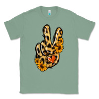 Sage Leopard Sunflower Peace Sign Classic Tee - Jasminsmagicworld