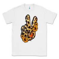 White Leopard Sunflower Peace Sign Classic Tee - Jasminsmagicworld