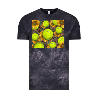 Cloud Black tennis ball with sunflower and racket Vintage Tee - BarkalooDesign