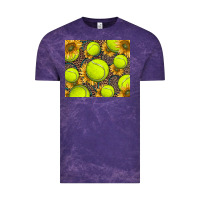 Cloud Purple tennis ball with sunflower and racket Vintage Tee - BarkalooDesign