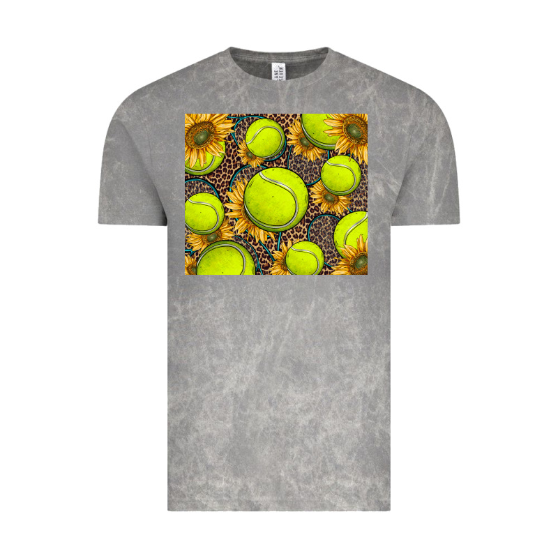 Tennis Ball With Sunflower And Racket Vintage Tee by BarkalooDesign | Teevron
