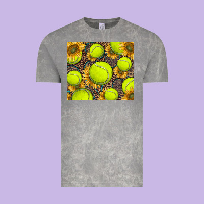 Tennis Ball With Sunflower And Racket Vintage Tee Designed By Barkaloodesign