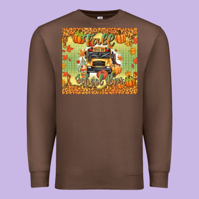 Fall School Bus Premium Sweatshirt Designed By Texasbilliewilder