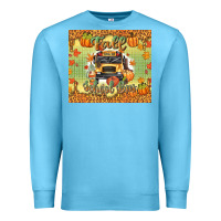 Ocean Blue fall school bus Premium Sweatshirt - texasbilliewilder
