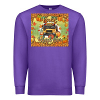 Purple fall school bus Premium Sweatshirt - texasbilliewilder