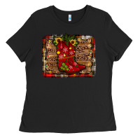 Black cowboy boots christmas Ladies Tee - JahusDesignShop