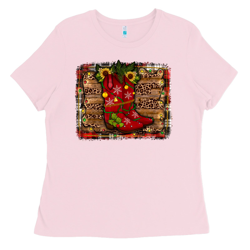 Cowboy Boots Christmas Ladies Tee by JahusDesignShop | Teevron