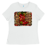 White cowboy boots christmas Ladies Tee - JahusDesignShop