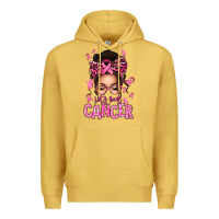 Antique Gold lets beat cancer afro messy bun Premium Hoodie - texasbilliewilder