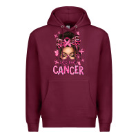Burgundy lets beat cancer afro messy bun Premium Hoodie - texasbilliewilder