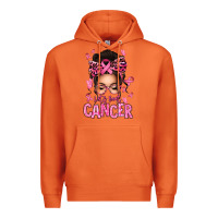 Carrot lets beat cancer afro messy bun Premium Hoodie - texasbilliewilder