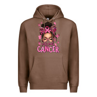 Chestnut lets beat cancer afro messy bun Premium Hoodie - texasbilliewilder
